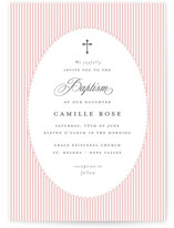 preppy stripes Baptism and Christening Invitations