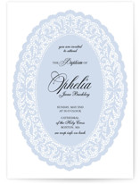 Lace Oval Baptism and Christening Invitations