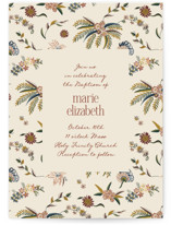 Silk Floral Print Baptism and Christening Invitations
