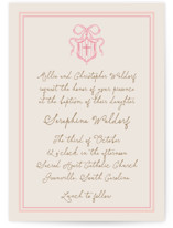 Little Bow Crest Baptism and Christening Invitations