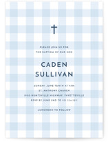 Sweetest gingham Baptism and Christening Invitations