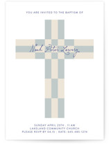 Geo Cross Baptism and Christening Invitations
