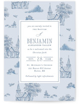 Churchyard Toile Baptism and Christening Invitations