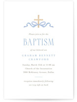 Ribbon and Cross Baptism and Christening Invitations
