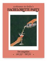 voulez-vous pink and green Wedding Party Signs