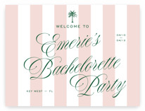 Palm Stripes Wedding Party Signs