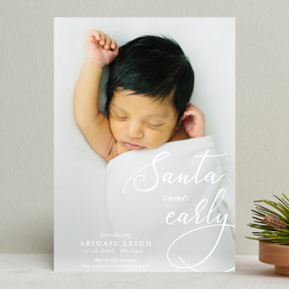 Santa Came Early Holiday Birth Announcements