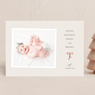Painted Bow Holiday Birth Announcements