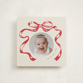 Big Vintage Bow Holiday Birth Announcements