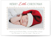 Merry Scallop Holiday Birth Announcements