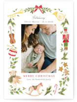 Nostalgic Melody Holiday Birth Announcements