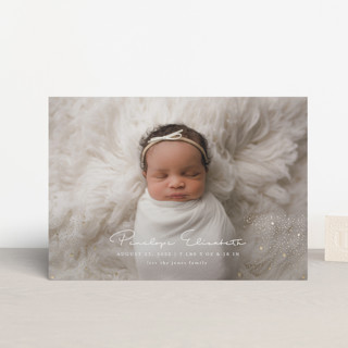 Glitter Stardust Foil-Pressed Birth Announcement Petite Cards