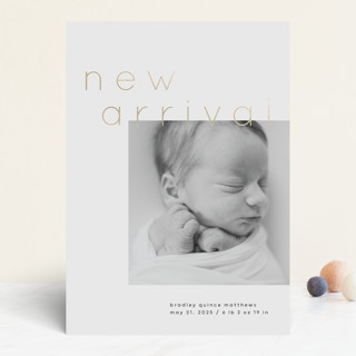 arrival Foil-Pressed Birth Announcements