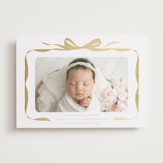 Bow Foil-Pressed Birth Announcements