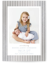 Pinstripe Frame Foil-Pressed Birth Announcements