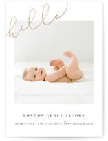 Angled Hello Foil-Pressed Birth Announcements