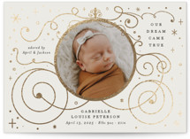 Disney's Cinderella Carriage Foil-Pressed Birth Announcements