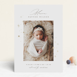 Starlight Foil-Pressed Birth Announcements