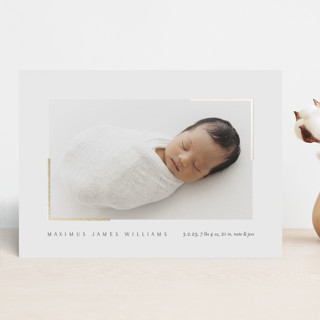 Corners Foil-Pressed Birth Announcements