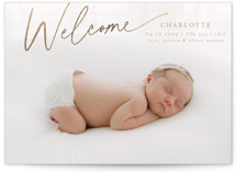 Dahlia Foil-Pressed Birth Announcements