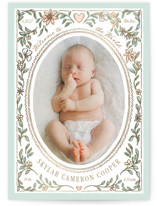 Nature Frame Foil-Pressed Birth Announcements