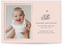 Tiny Heart Detail Foil-Pressed Birth Announcements