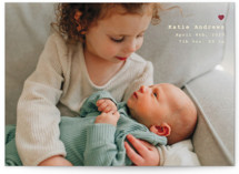 Mini Heart Foil-Pressed Birth Announcements