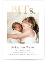 BFFs Foil-Pressed Birth Announcements