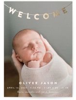 Welcome Banner Foil-Pressed Birth Announcements