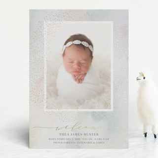 Heaven Sent Foil-Pressed Birth Announcements