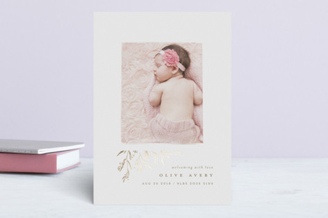 sweet branches Foil-Pressed Birth Announcements