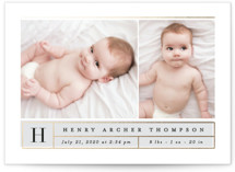 Modern Stats Foil-Pressed Birth Announcements