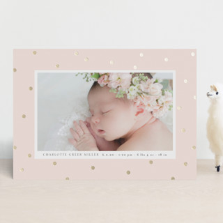 metallic dots Foil-Pressed Birth Announcements
