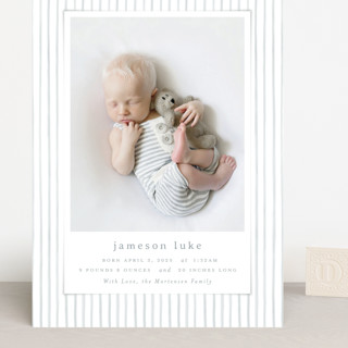 Vintage Stripes Grand Birth Announcements