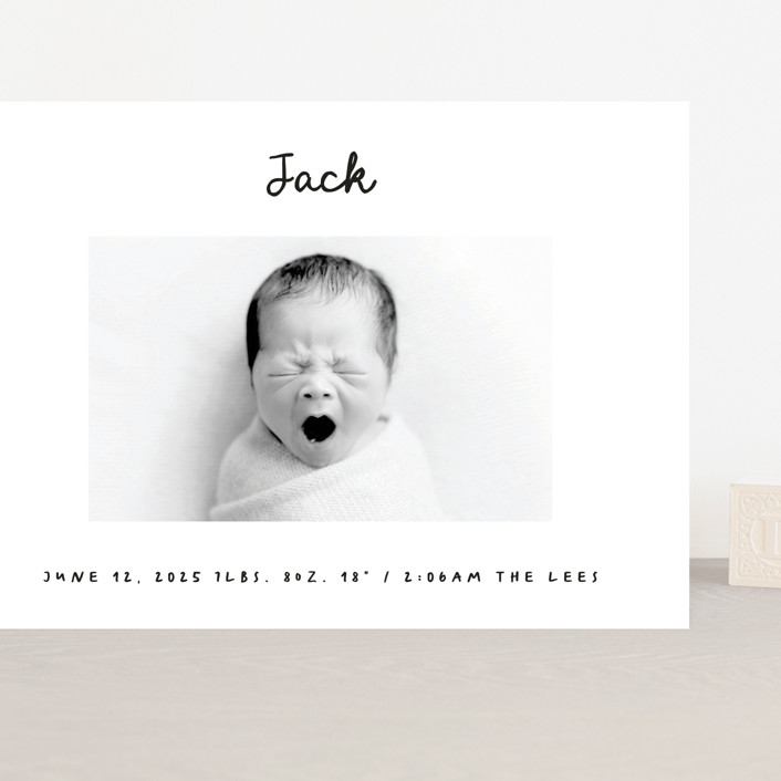 Cursive Grand Birth Announcements by AK Graphics | Minted