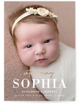 gilded introduction Foil-Pressed Grand Birth Announcements