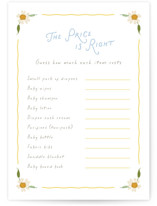 Daisy Chain Baby Shower Game Cards