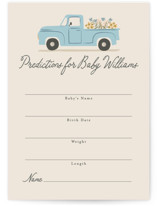 Classic Truck Baby Shower Game Cards