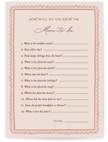 Tea Party Baby Shower Game Cards