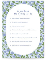 Hydrangea Pram Baby Shower Game Cards