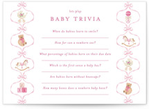 Tied with a bow Baby Shower Game Cards