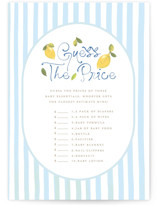 Lemon Baby Shower Game Cards