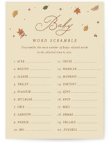 Sweet Autumn Baby Shower Game Cards