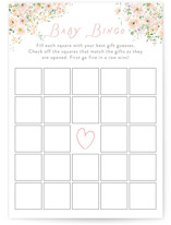 Floral Rattle Baby Shower Game Cards
