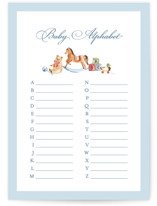 Classical Baby Shower Game Cards