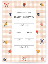 Gingham Baby Shower Game Cards