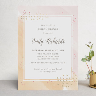 Painterly Foil-Pressed Bridal Shower Invitations