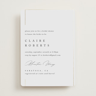 Gilded Border Foil-Pressed Bridal Shower Invitations