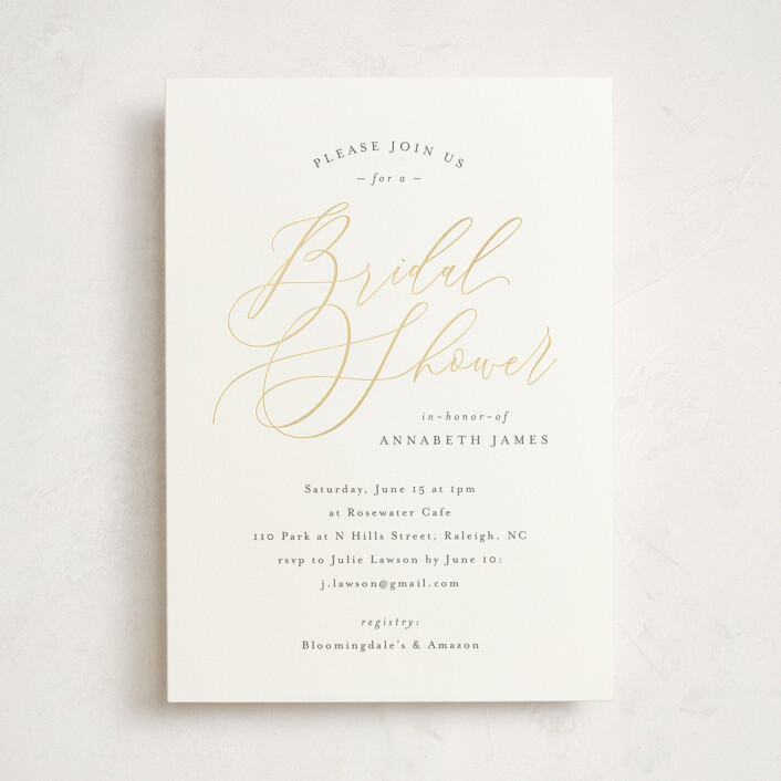Posh Foil-Pressed Bridal Shower Invitations by Melanie Kosuge | Minted