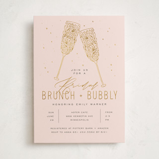 Bubbly Brunch Foil-Pressed Bridal Shower Invitations